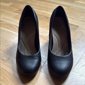 Clarks Black Leather Heels